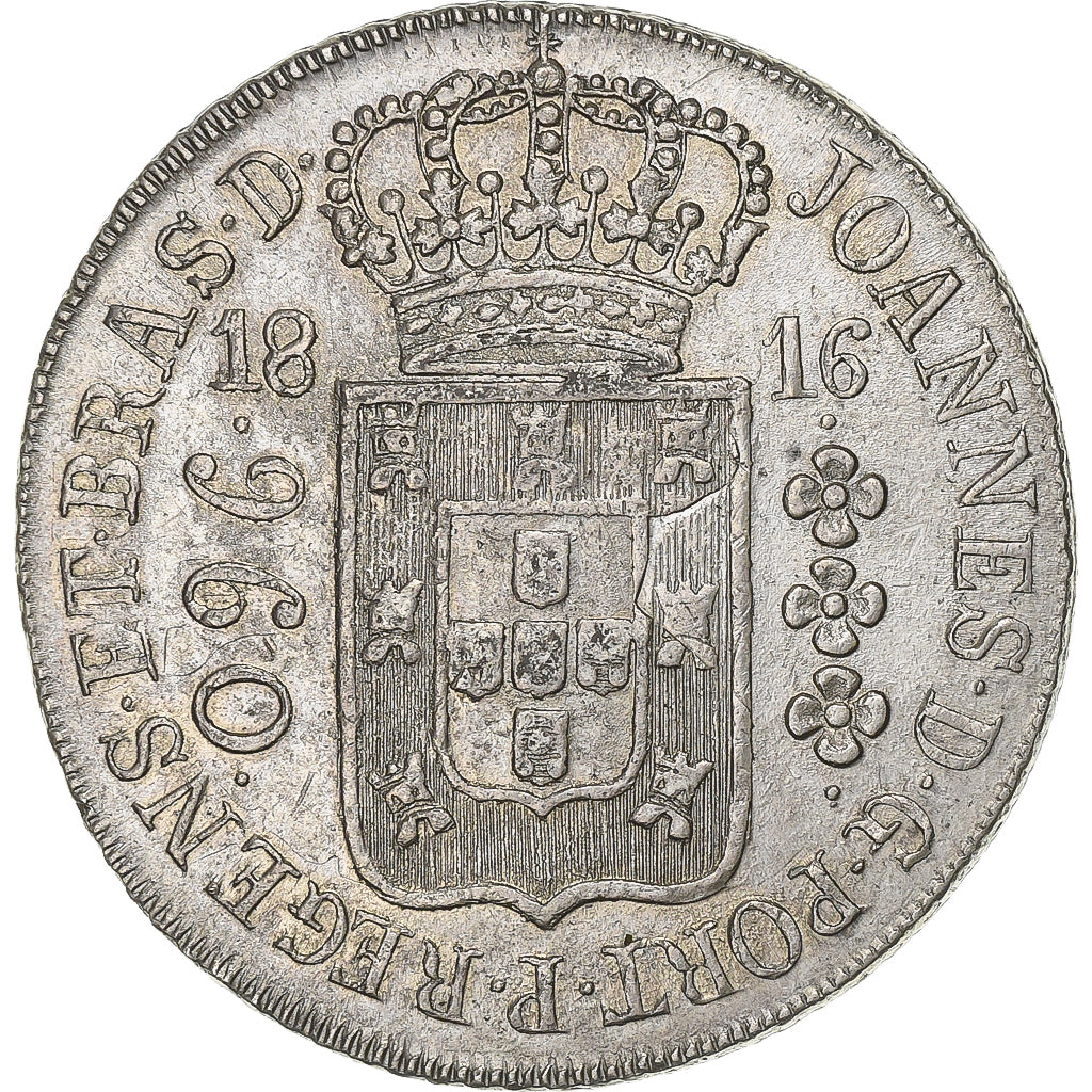 Brazil, João VI, 960 Reis, 1816, Rio de Janeiro, Overstruck, Silver, AU(50-53)