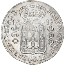 Brazil, João VI, 960 Reis, 1817, Rio de Janeiro, Overstruck, Silver, EF(40-45)