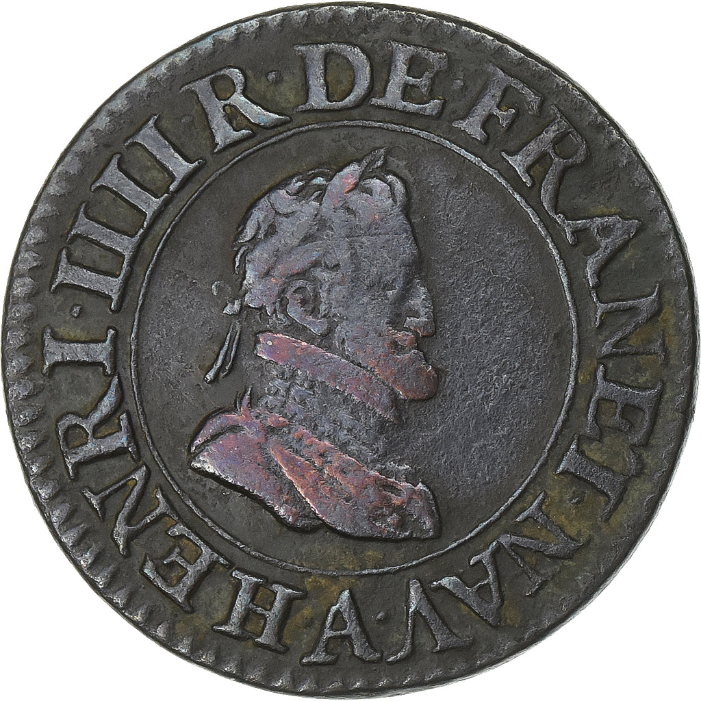 Frankreich, Henri IV, Double Tournois, 1606, Paris, Kupfer, SS