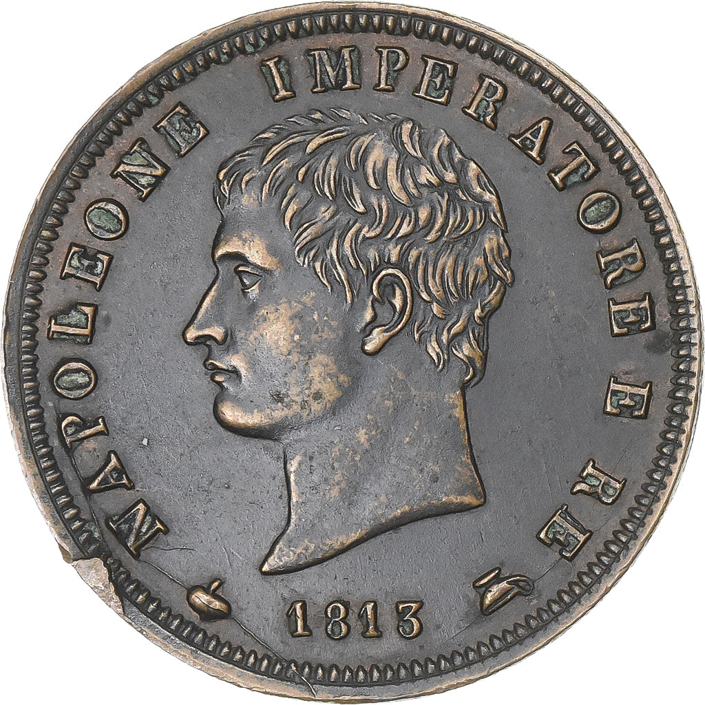 Kingdom of Italy, Napoleon I, Soldo, 1813, Milan, Cobre, EBC