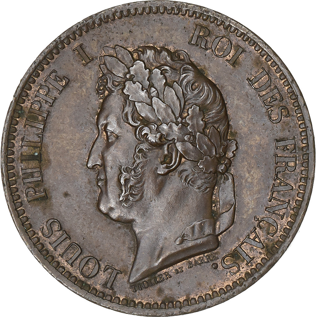 French Colonies, Louis Philippe I, 5 Centimes, 1839, Paris, Bronze, MS(60-62)
