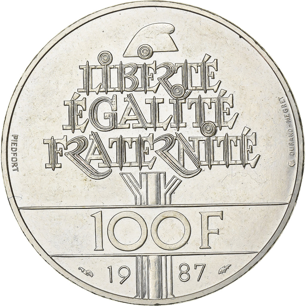 France, 100 Francs, Lafayette, 1987, MDP, Piéfort, Silver, MS(60-62)