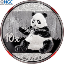 China, 10 Yüan, Panda, Kung Fu Panda 3, 2017, Proof, Silver, NGC, MS70