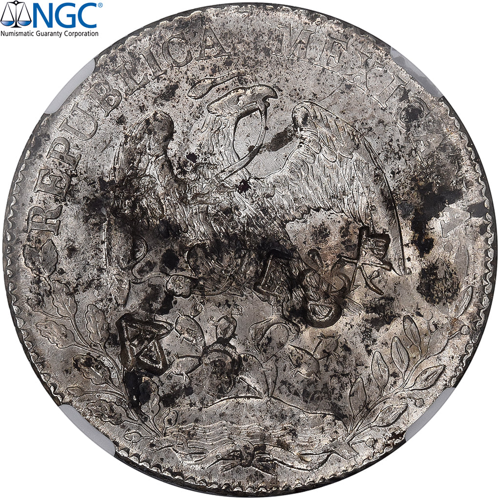 Mexique, 8 Reales, 1885, Mexico City, Argent, NGC, Chopmarked