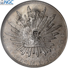 Mexico, 8 Reales, 1885, Alamos, Silver, NGC, Chopmarked