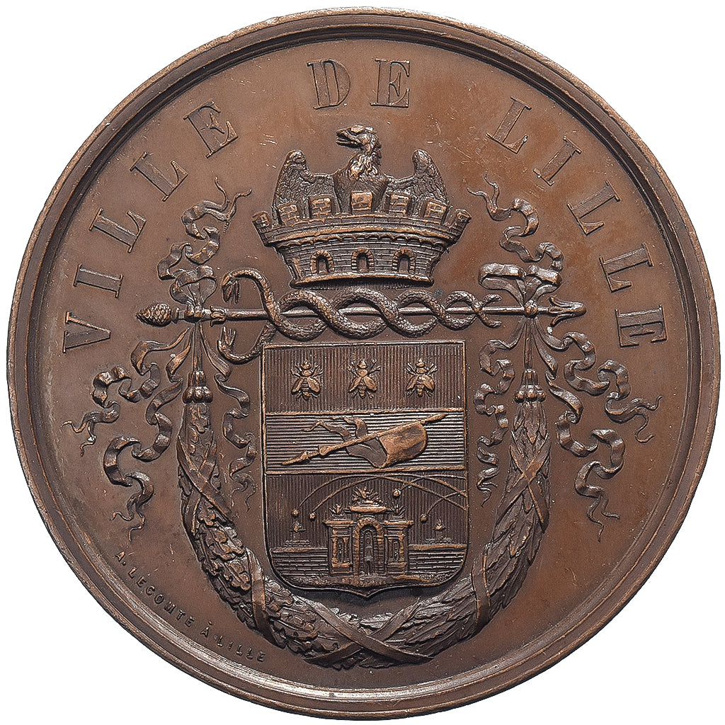 Frankreich, Medaille, Chant d'Ensemble, Harmonie Militaire, Lille, 1862, Kupfer