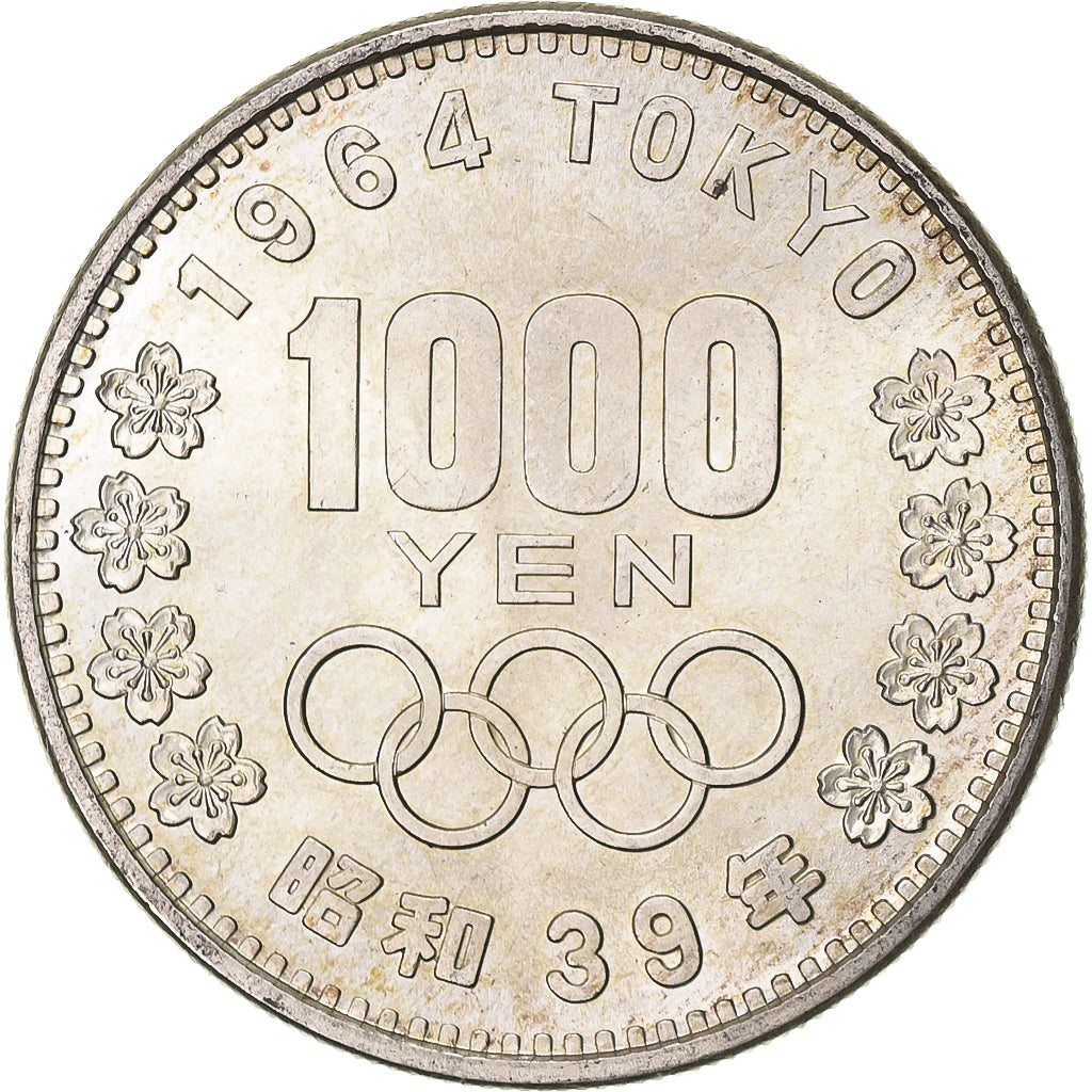 Japan, 1000 Yen, 1964 Summer Olympics, Tokyo, 1964, Silver, MS(60-62)
