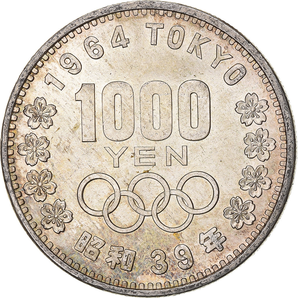 Japan, 1000 Yen, 1964 Summer Olympics, Tokyo, 1964, Silber, VZ+