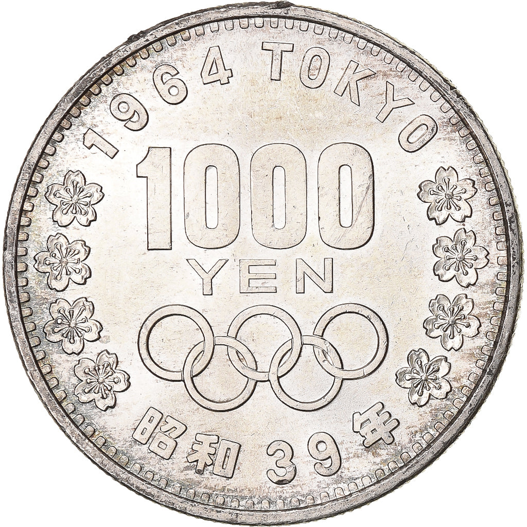 Japan, 1000 Yen, 1964 Summer Olympics, Tokyo, 1964, Silver, MS(60-62)
