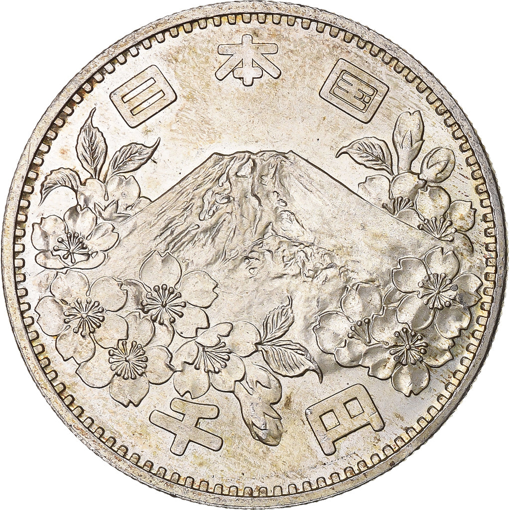 Japan, 1000 Yen, 1964 Summer Olympics, Tokyo, 1964, Silver, MS(60-62)