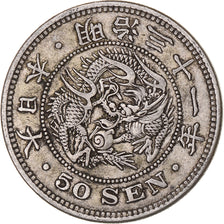 Japonia, Meiji, 50 Sen, 1898, Srebro, EF(40-45)