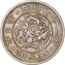Japonia, Meiji, 50 Sen, 1898, Srebro, EF(40-45)
