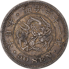 Giappone, Meiji, 50 Sen, 1898, Argento, BB+