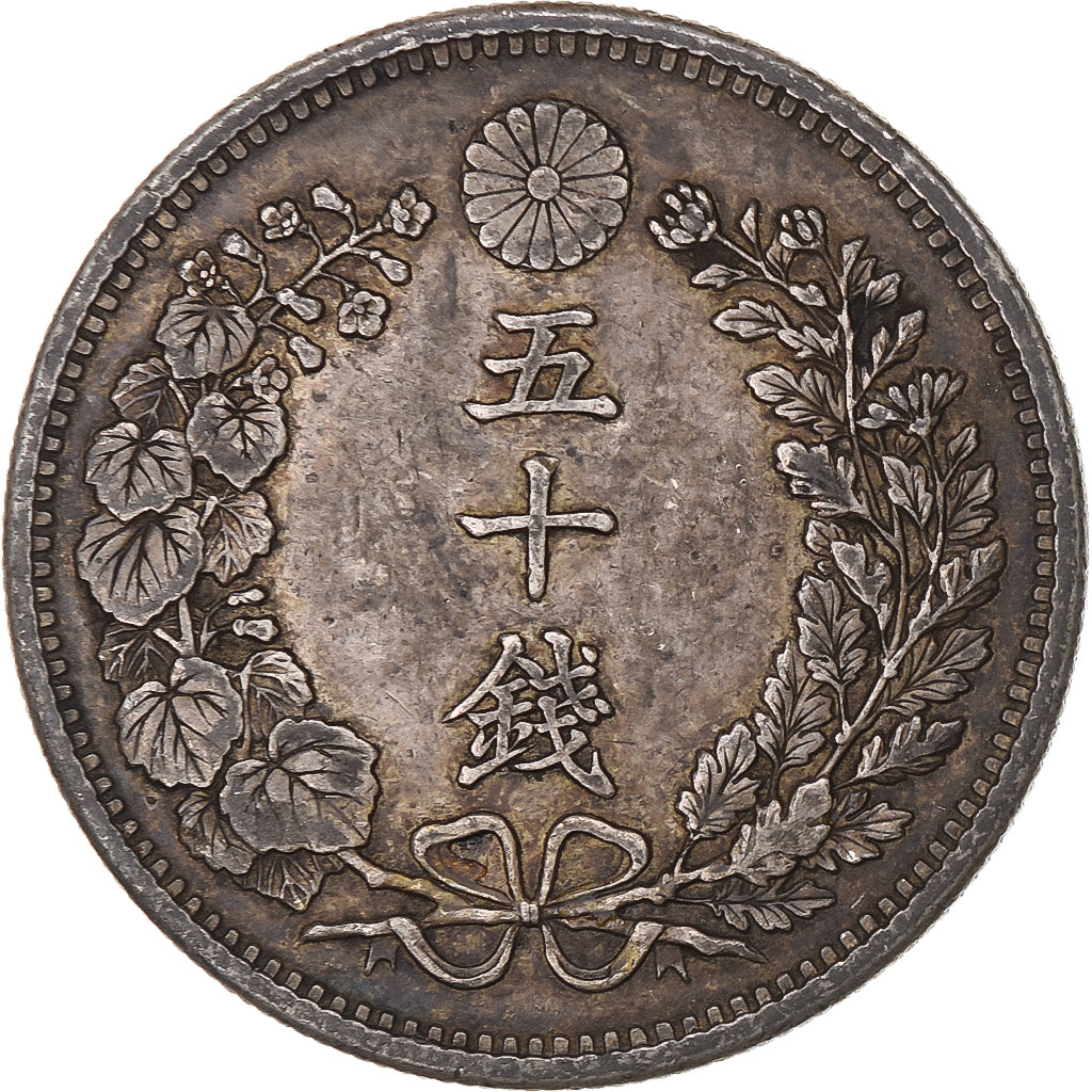 Giappone, Meiji, 50 Sen, 1898, Argento, BB+