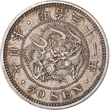 Giappone, Meiji, 50 Sen, 1898, Argento, BB+