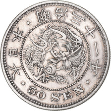 Japon, Meiji, 50 Sen, 1898, Argent, TTB+