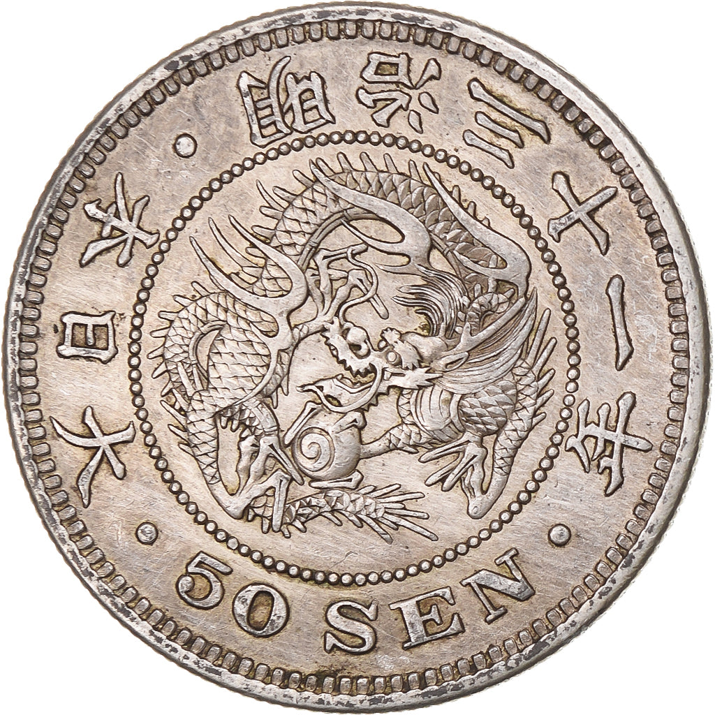 Japon, Meiji, 50 Sen, 1898, Argent, TTB+