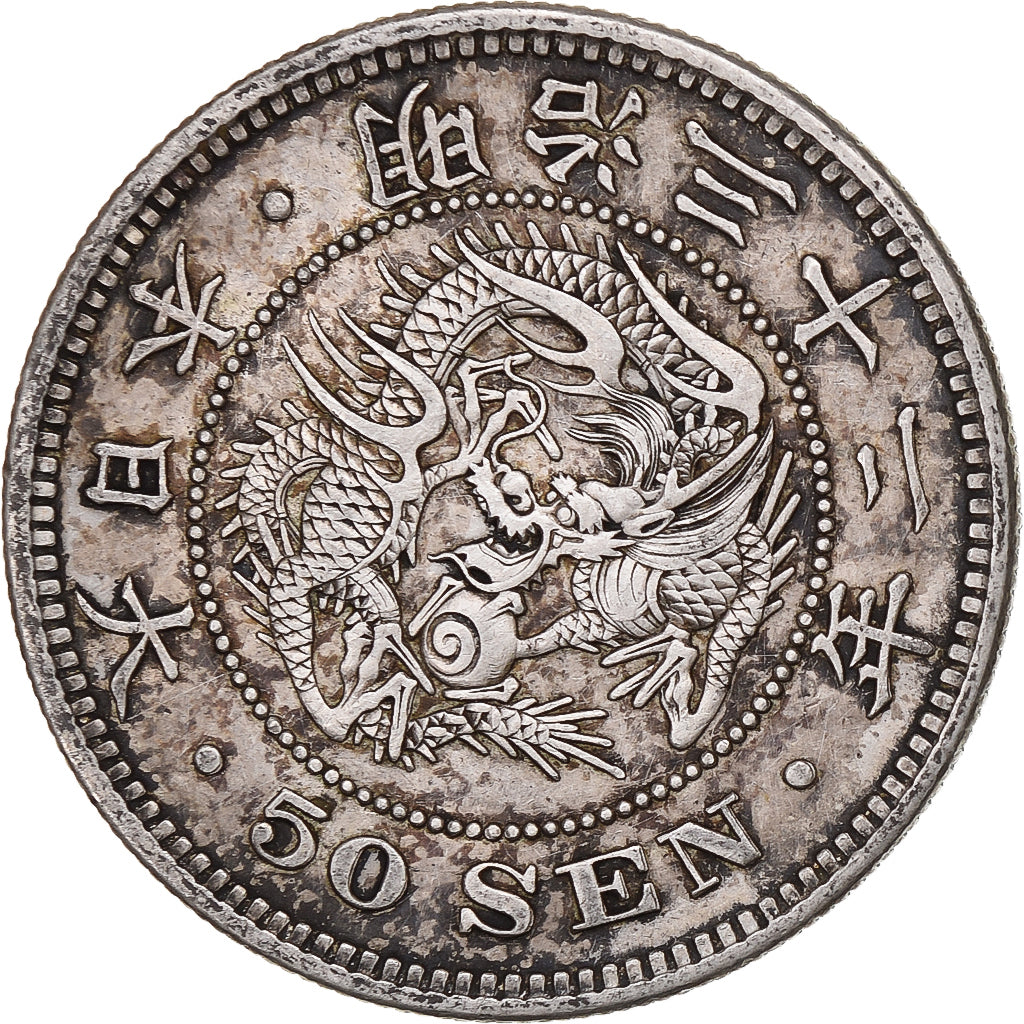 Japon, Meiji, 50 Sen, 1899, Argent, TTB+