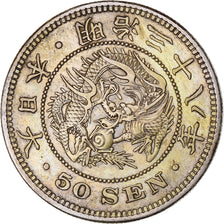 Japonia, Meiji, 50 Sen, 1905, Srebro, EF(40-45)