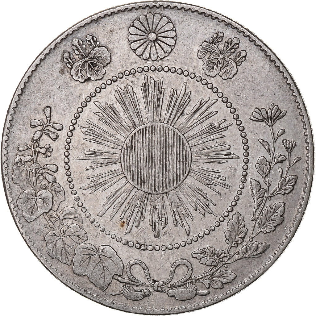 Japon, Meiji, 50 Sen, 1871, Argent, TTB+