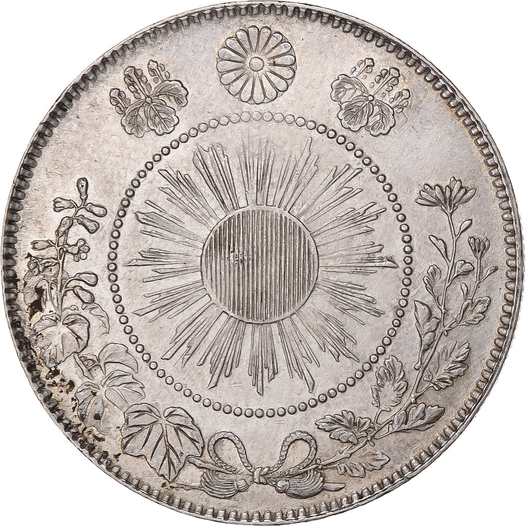 Japon, Meiji, 50 Sen, 1870, Argent, TTB+