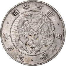 Giappone, Meiji, 50 Sen, 1870, Argento, BB+