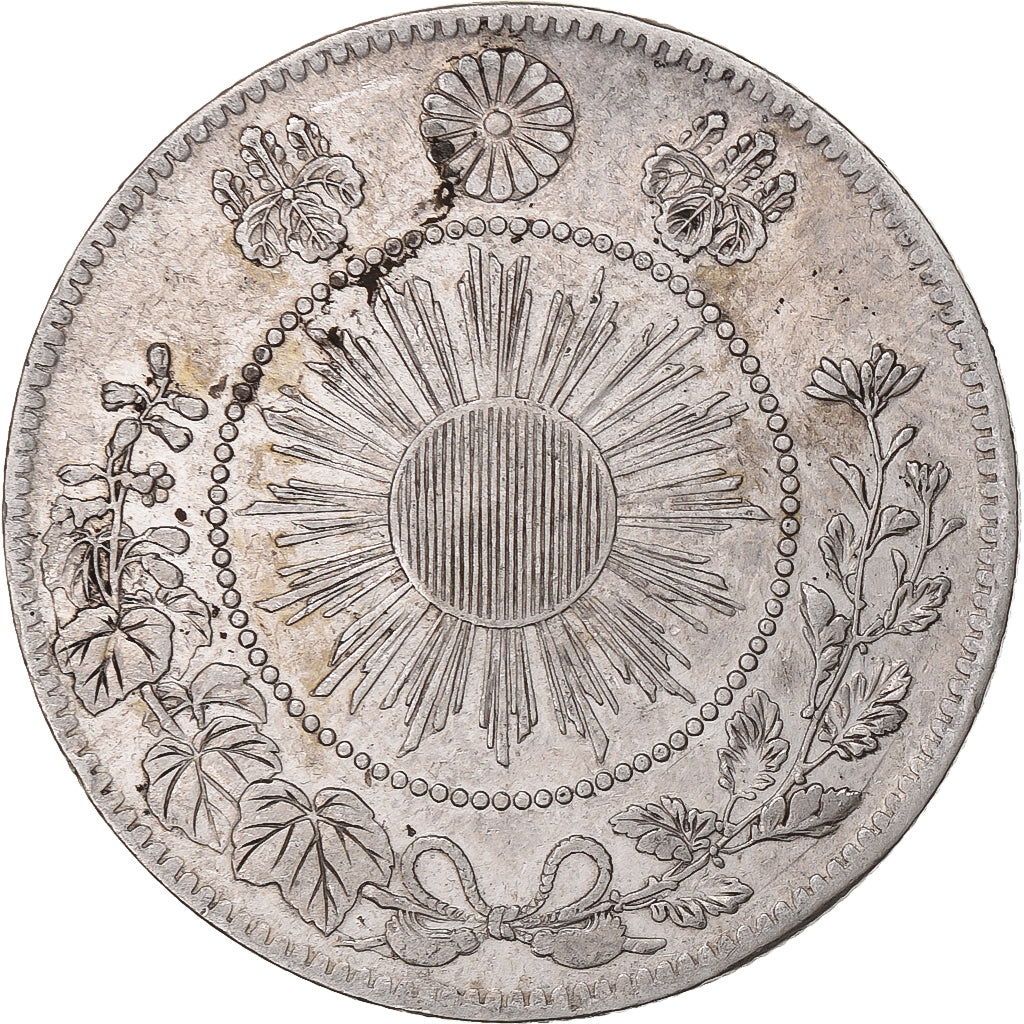 Japon, Meiji, 50 Sen, 1870, Argent, TTB