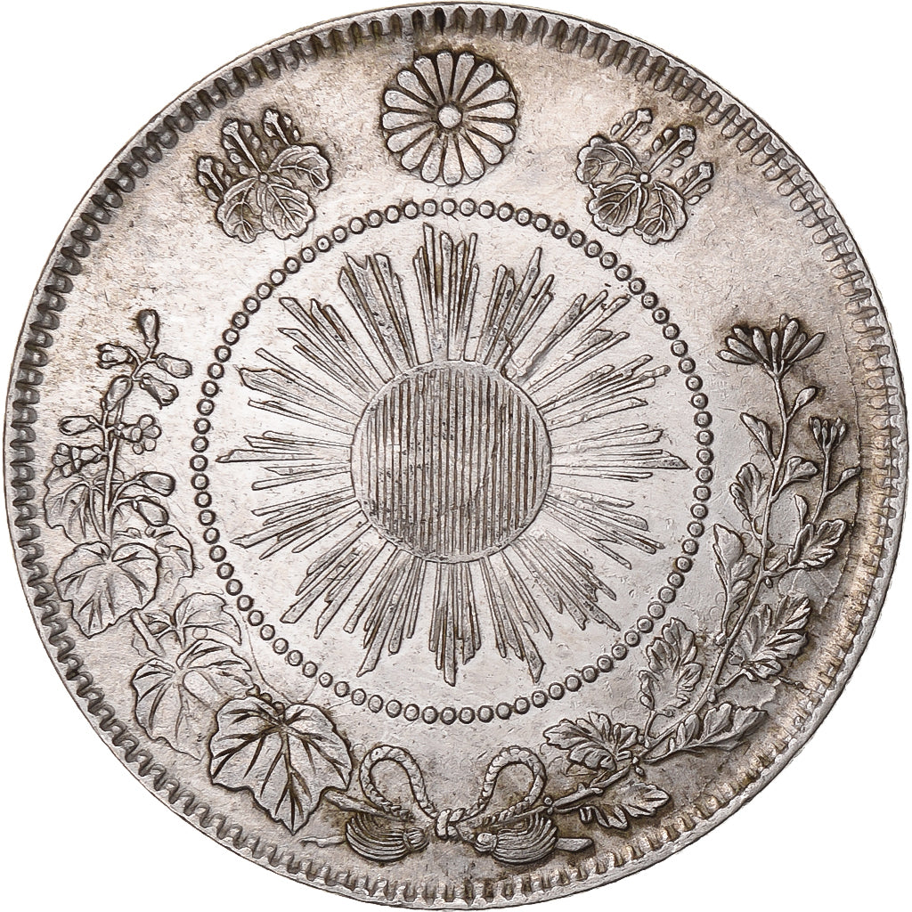Japon, Meiji, 50 Sen, 1870, Argent, TTB+