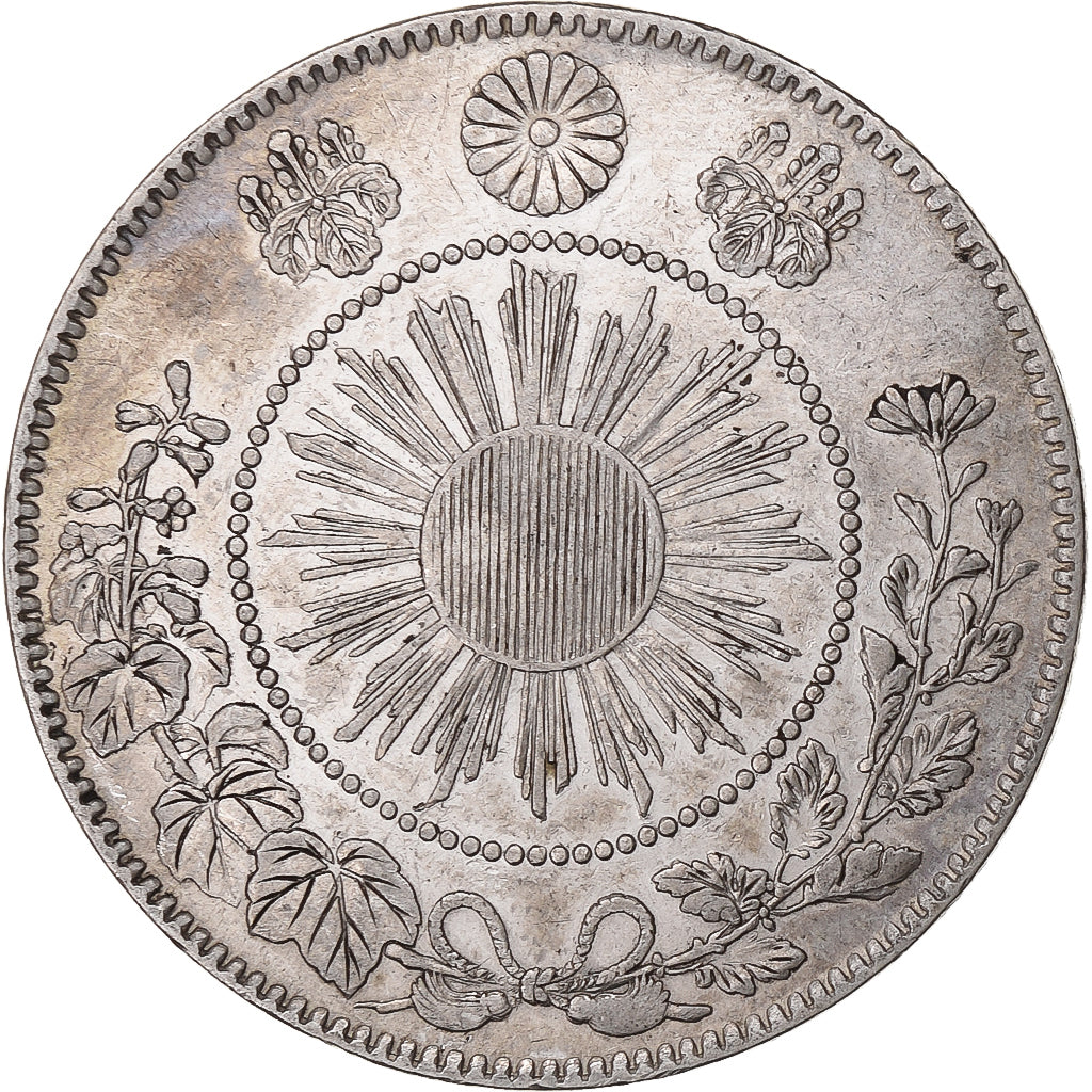 Japon, Meiji, 50 Sen, 1870, Argent, TTB+