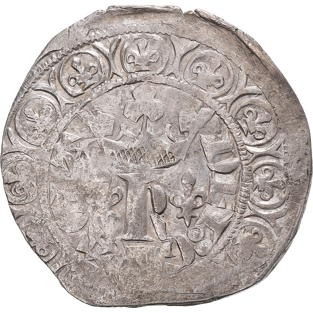 France, Charles V, Blanc au K, 1365-1380, Silver, VF(30-35)