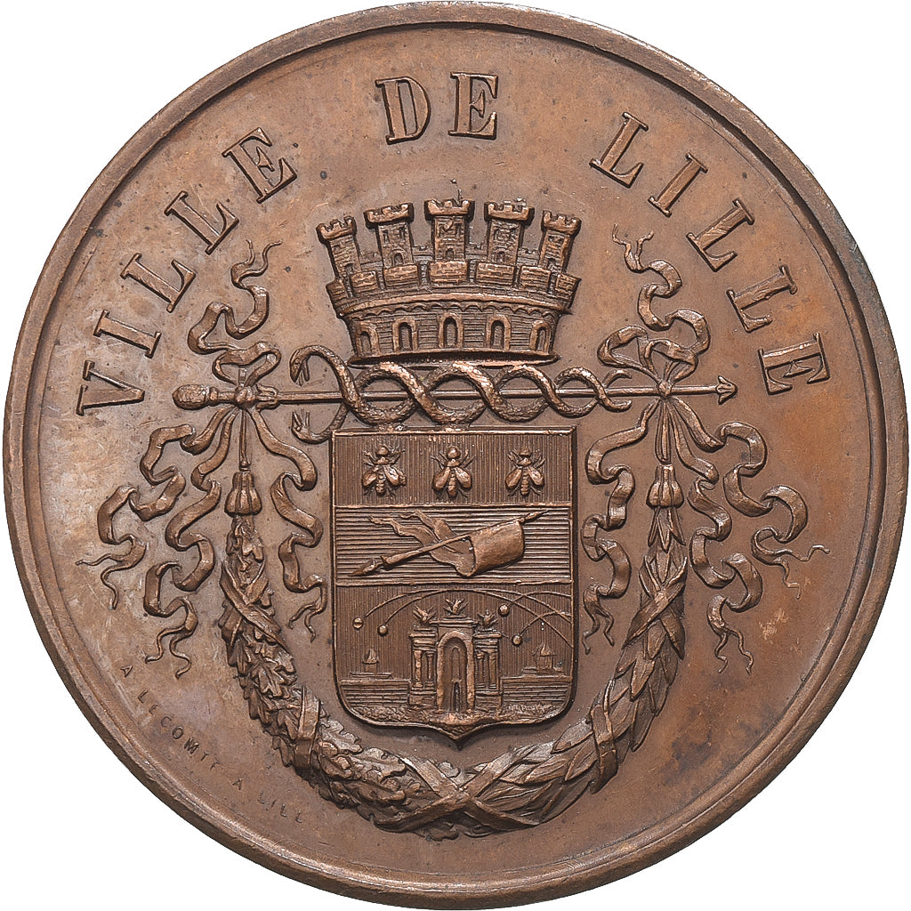 Francja, medal, Ville de Lille, Concours International, 1879, Miedź, MS(60-62)