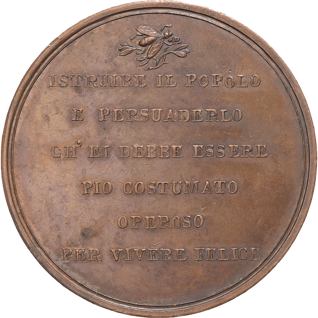 Italy, Medal, Periodico, L'Ape delle cognizioni utili, Copper, AU(55-58)