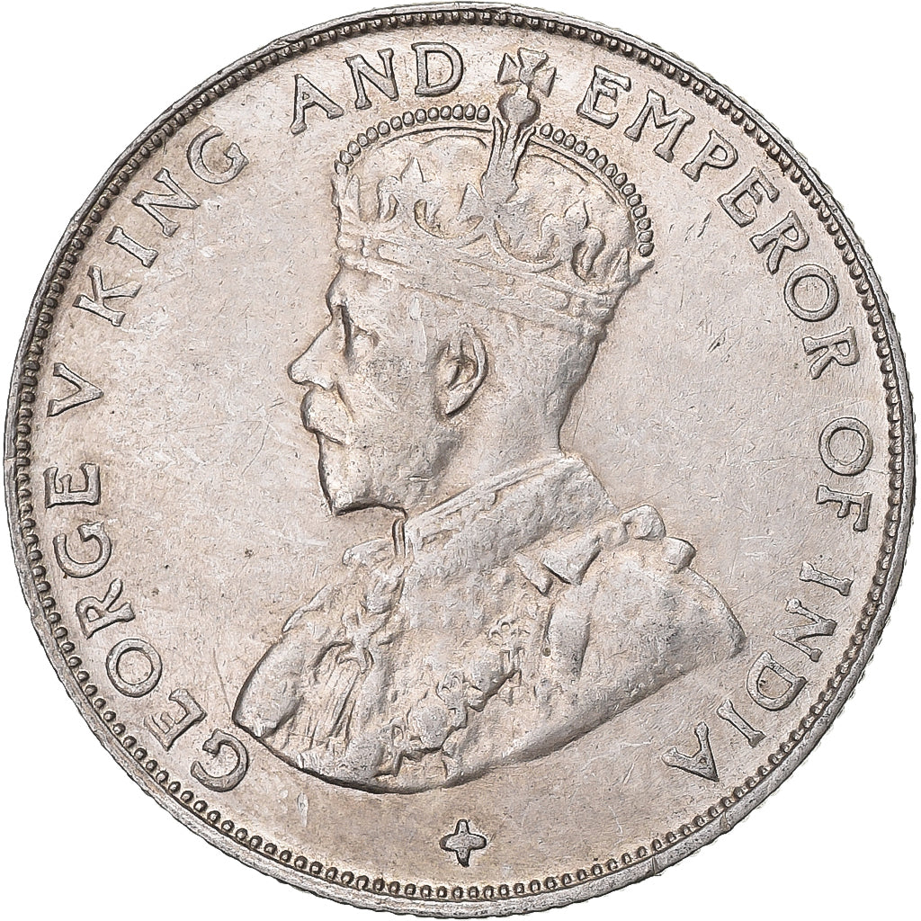 Insediamenti dello Stretto, George V, 50 Cents, 1920, Bombay, Argento, BB