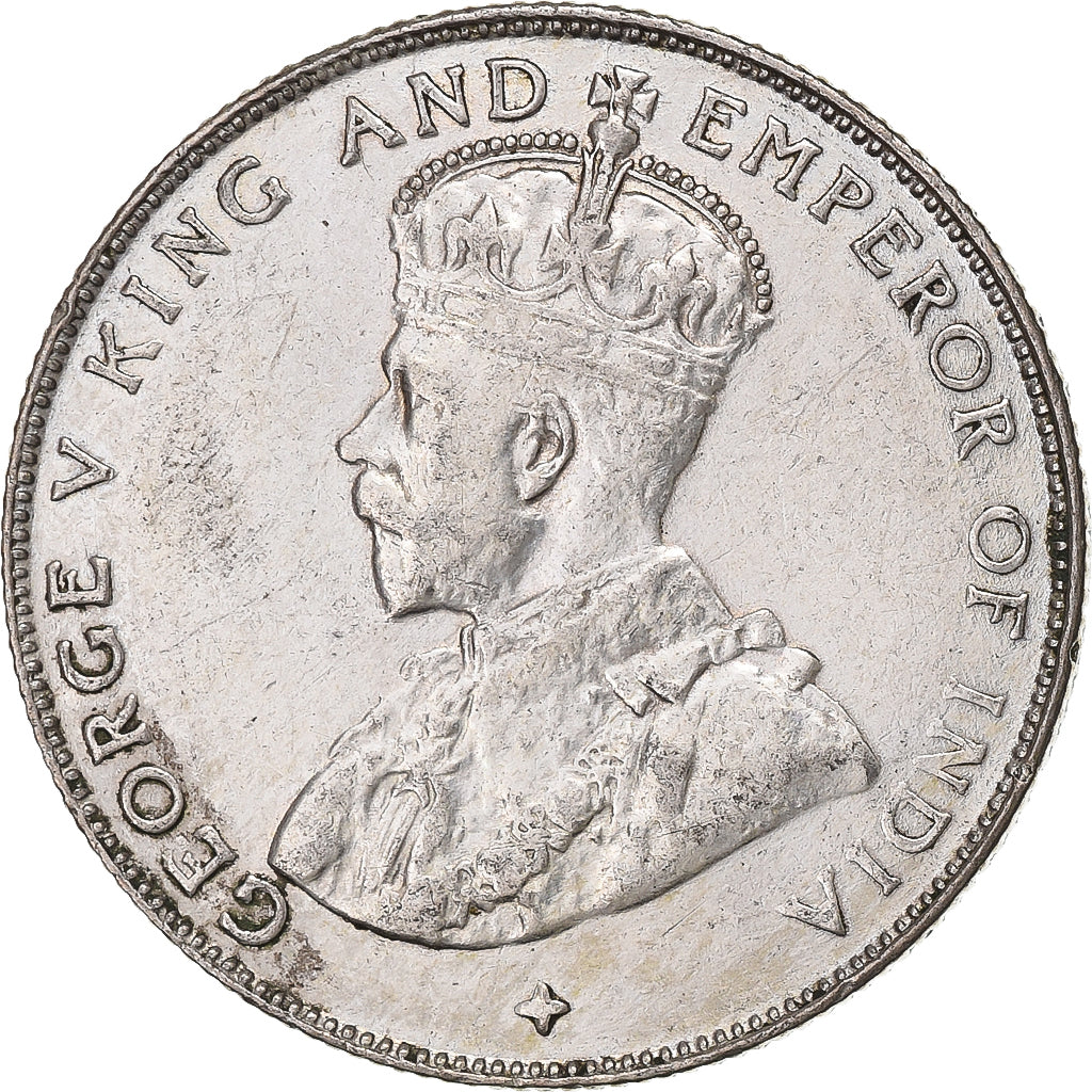 Insediamenti dello Stretto, George V, 50 Cents, 1920, Bombay, Argento, BB+