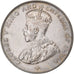 Insediamenti dello Stretto, George V, 50 Cents, 1921, Bombay, Argento, BB+