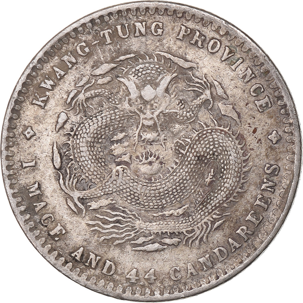 Cina, Guangxu, 20 Fen/Cent, 1 mace 4,4 candareens, 1890-1908, Argento, BB