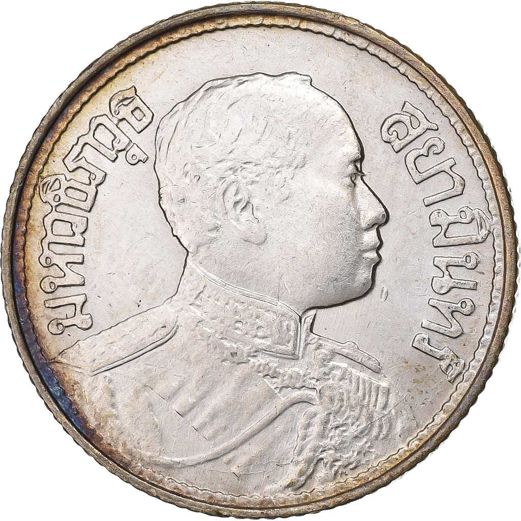 Thailand, Rama VI, 1 Salung, 1/4 Baht, 2468 (1925), Zilver, PR