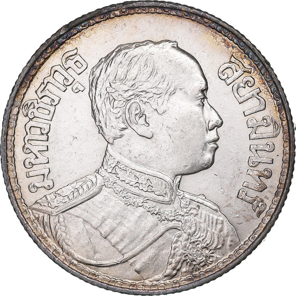 Thailand, Rama VI, Baht, 2460 (1917), Silver, MS(60-62)