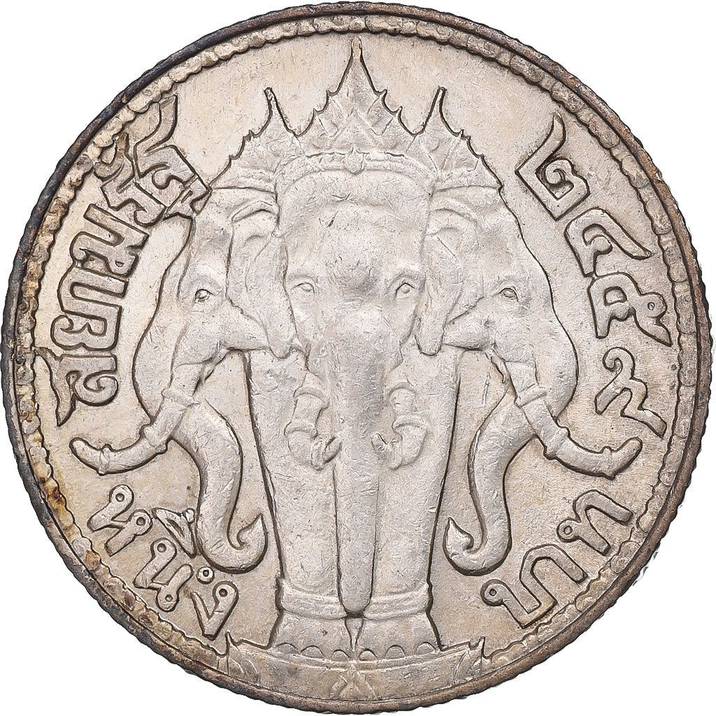 Thailand, Rama VI, Baht, 2460 (1917), Silber, VZ+
