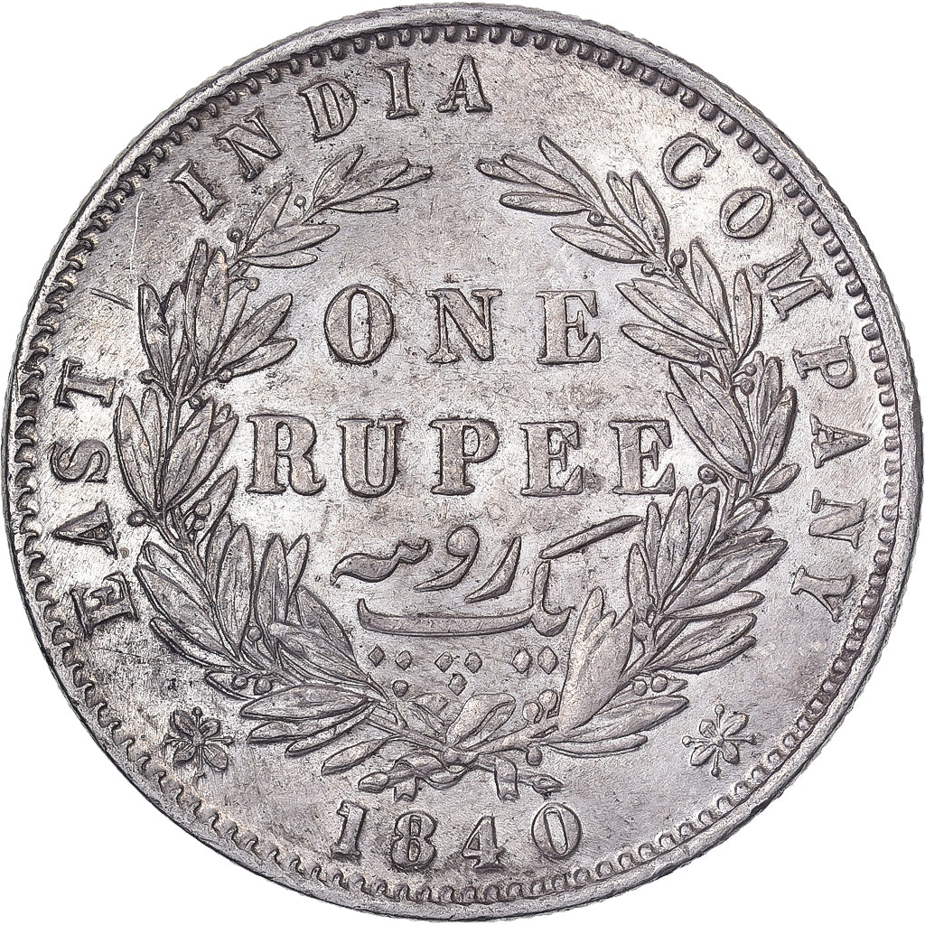 East India Company, Victoria, 1 Rupee, 1840, Argento, SPL-, KM:458