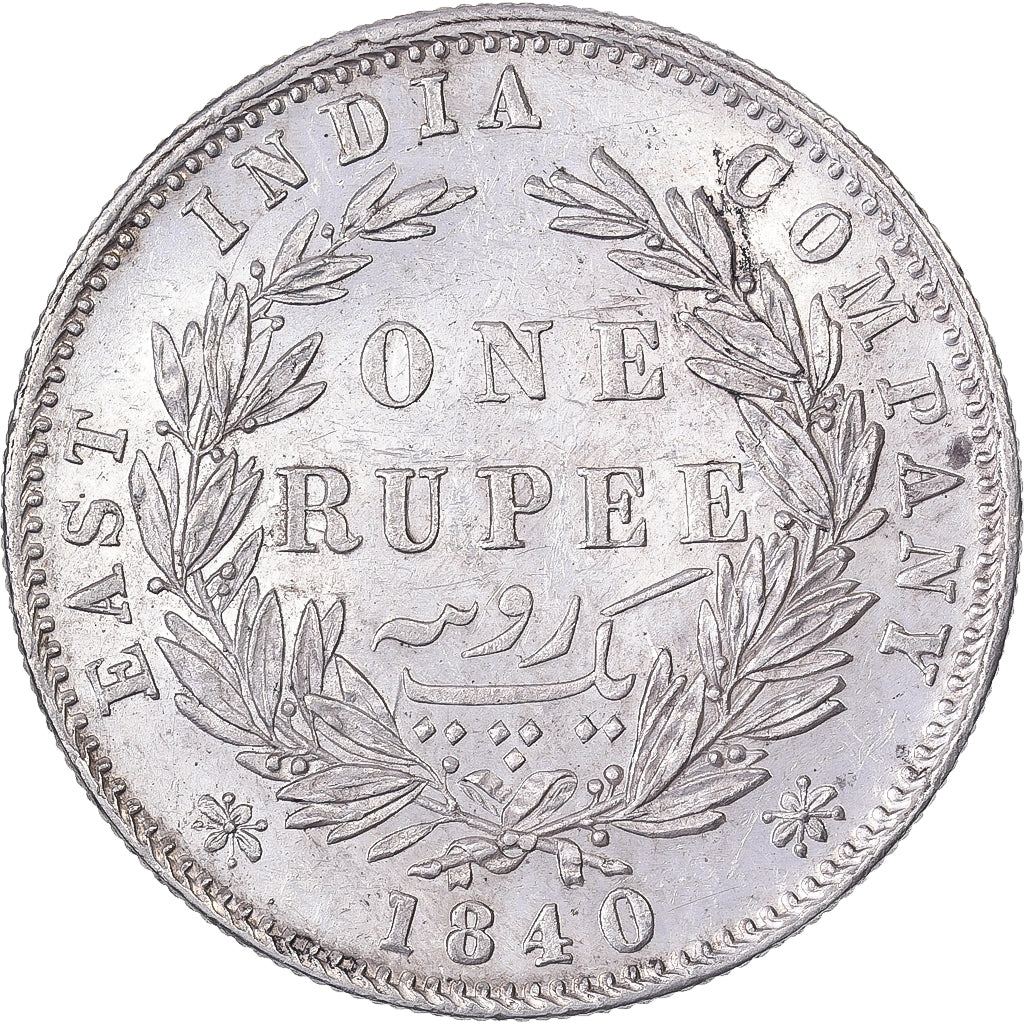East India Company, Victoria, 1 Rupee, 1840, Silber, VZ+, KM:458