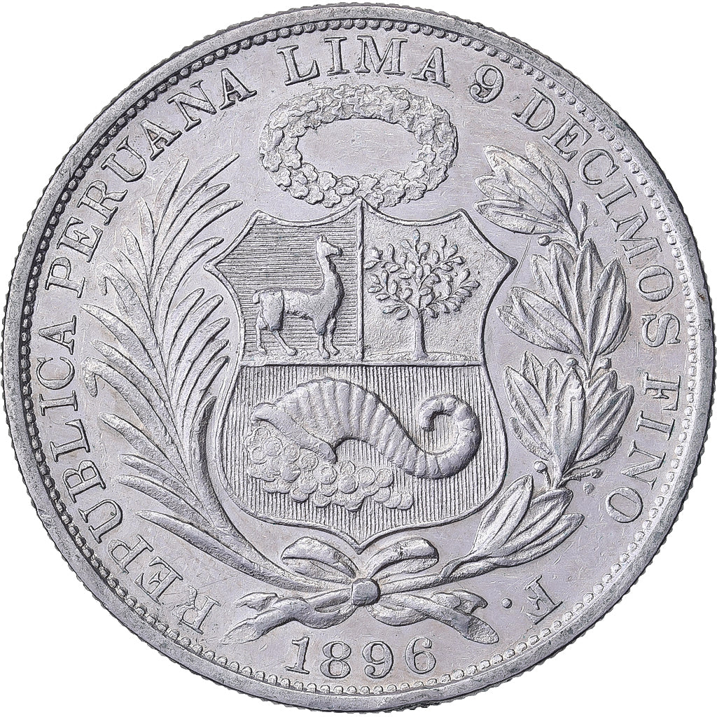 Peru, 1 Sol, 1896, Lima, Silver, MS(60-62)