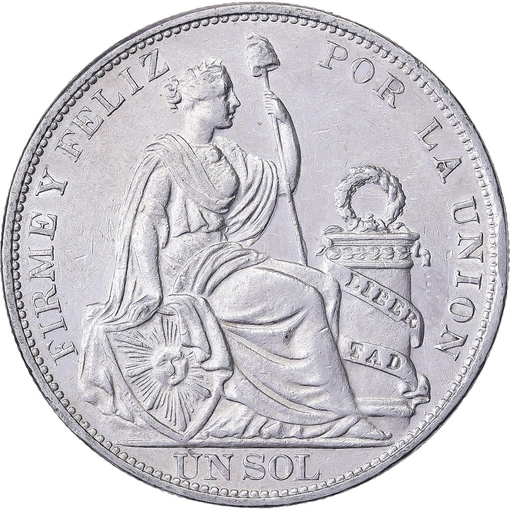 Peru, 1 Sol, 1896, Lima, Silver, MS(60-62)