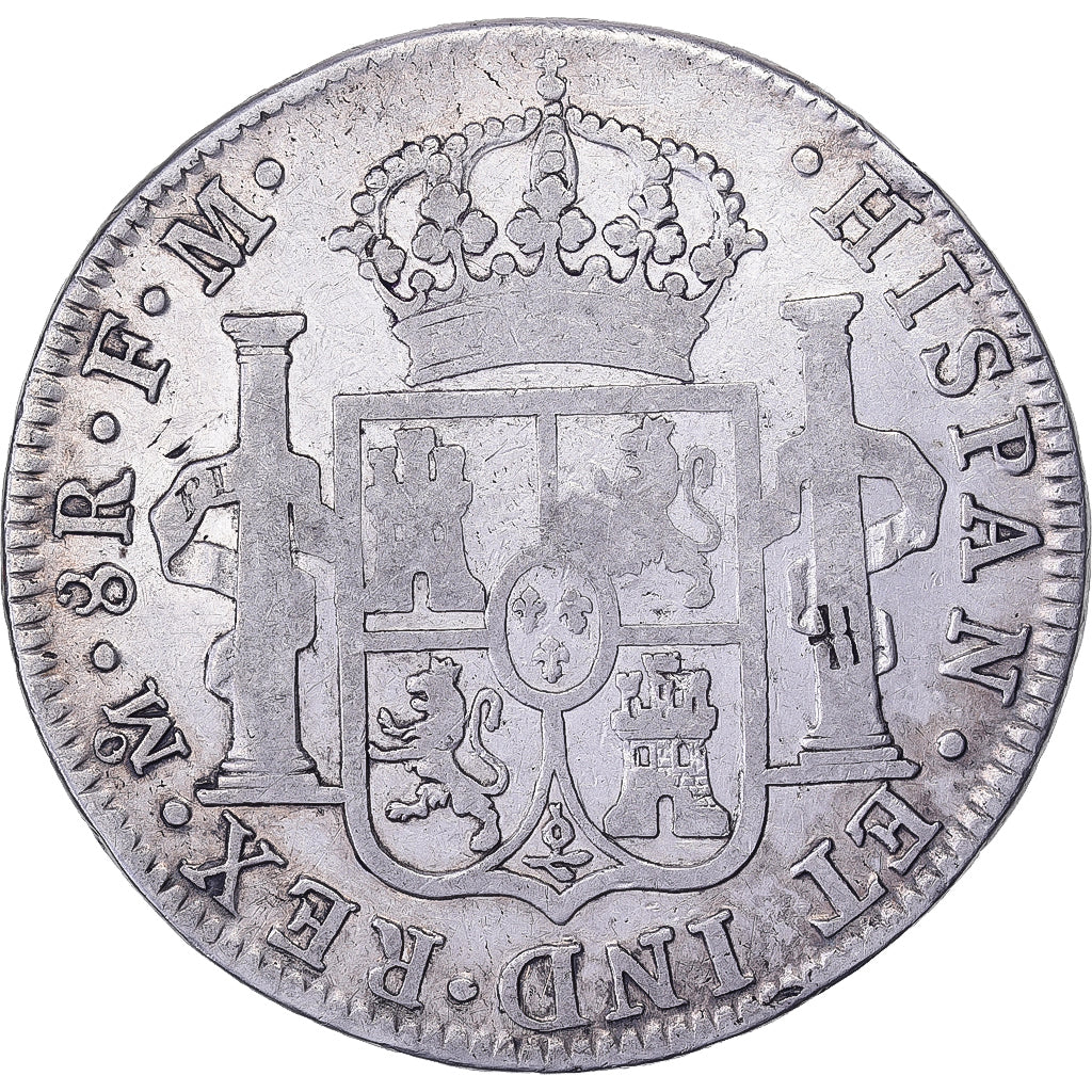 Messico, Carlos IV, 8 Reales, 1791, Mexico City, Chopmarked, Argento, MB