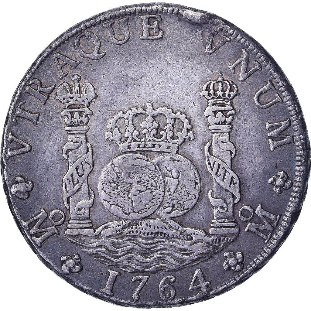 Messico, Carlos III, 8 Reales, Columnario, 1764, Mexico City, Argento, BB+