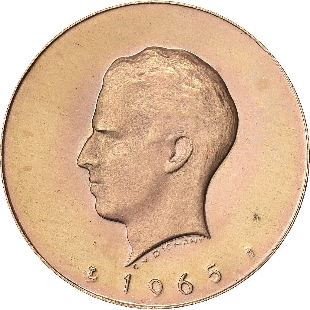Belgique, Médaille, Baudouin Ier, Millénaire du monnayage à Bruxelles, 1965