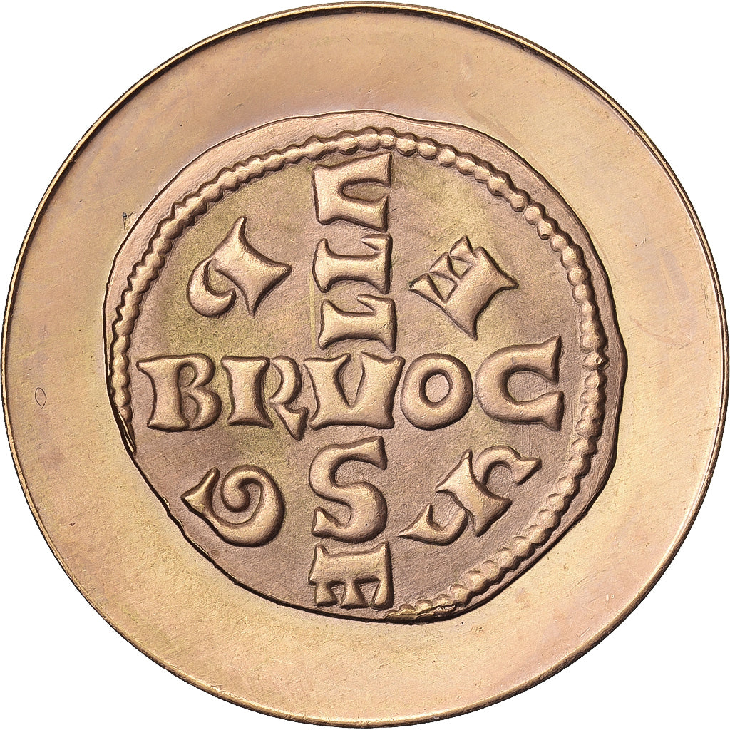 Belgique, Médaille, Baudouin Ier, Millénaire du monnayage à Bruxelles, 1965