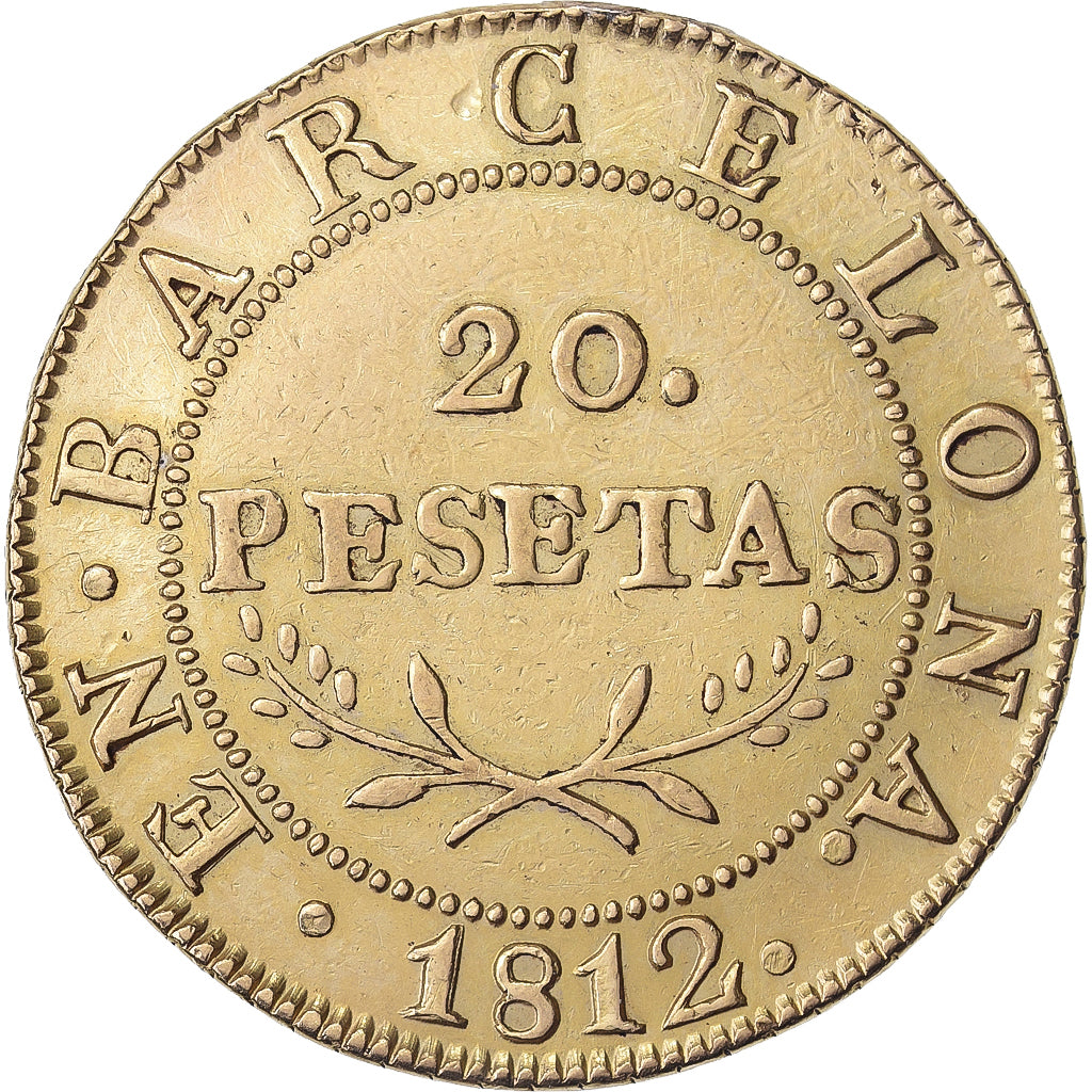 Principality of Catalonia, José I Bonaparte, 20 Pesetas, 1812, Barcelona, Gold