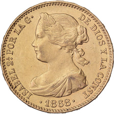 Spain, Isabel II, 10 Escudos, 1868, Madrid, Gold, MS(60-62)