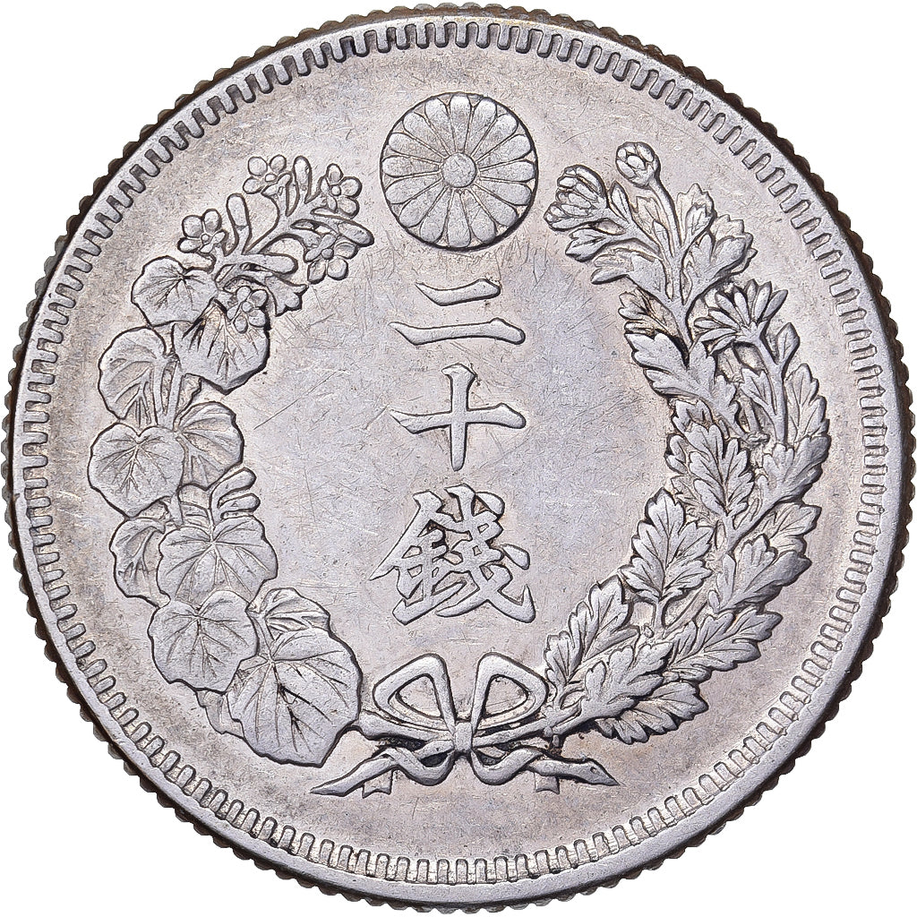 Japan, Meiji, 20 Sen, Yr.39(1906), Zilver, ZF+